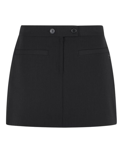 Courreges Black Wool Blend Miniskirt