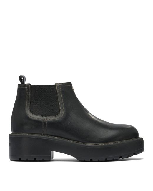 Women's Black Chelsea Leather Ankle Boots