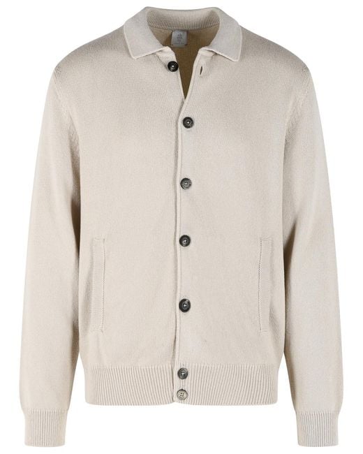 Eleventy Natural Cotton Silk Sweater for men