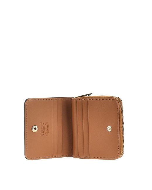 Tod's Brown Leather Small Bi-Fold Wallet