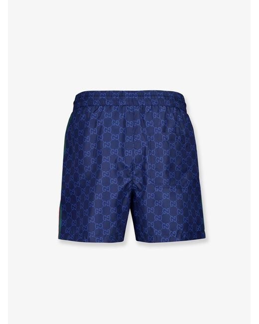 Gucci Blue Gg Nylon Swim Trunks for men