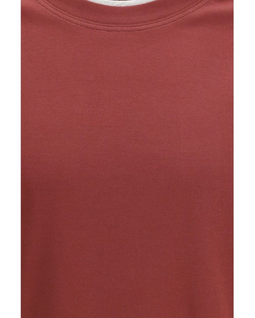 Brunello Cucinelli Red Cotton T-Shirt for men