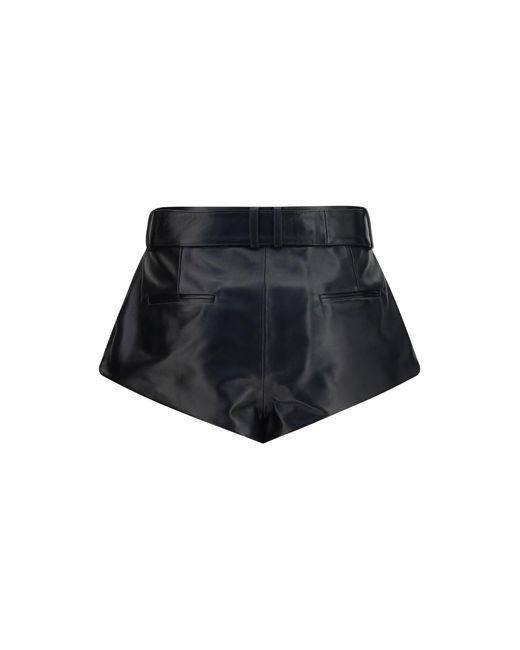 Magda Butrym Black Shorts Flared Leather
