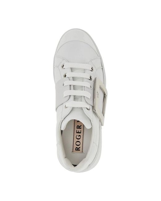 Roger Vivier White Viv' Skate Leather Sneakers 38