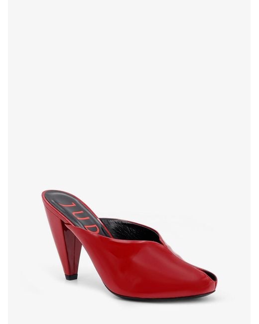 Jude Red Paw Mule Patent Leather Sandals