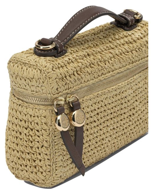 Tory Burch Metallic Paper Straw Polyurethane Polyamide Handbag