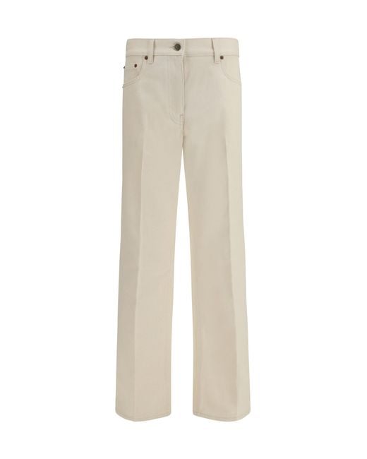 Valentino Natural Five-Pocket Flare Pants