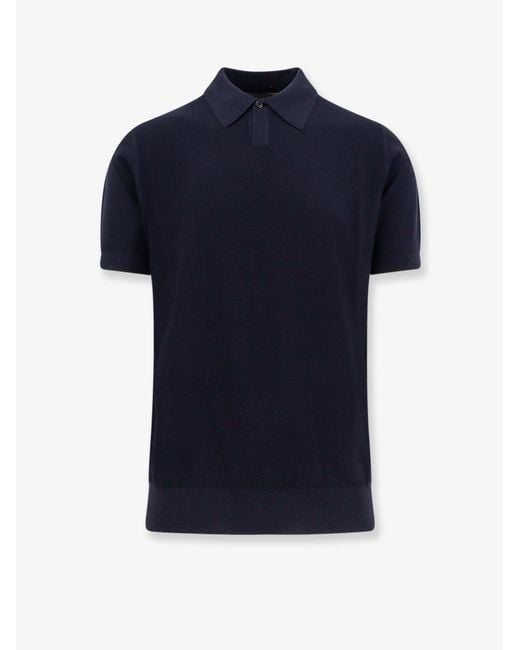 Boss Blue Virgin Wool Polo Shirt for men