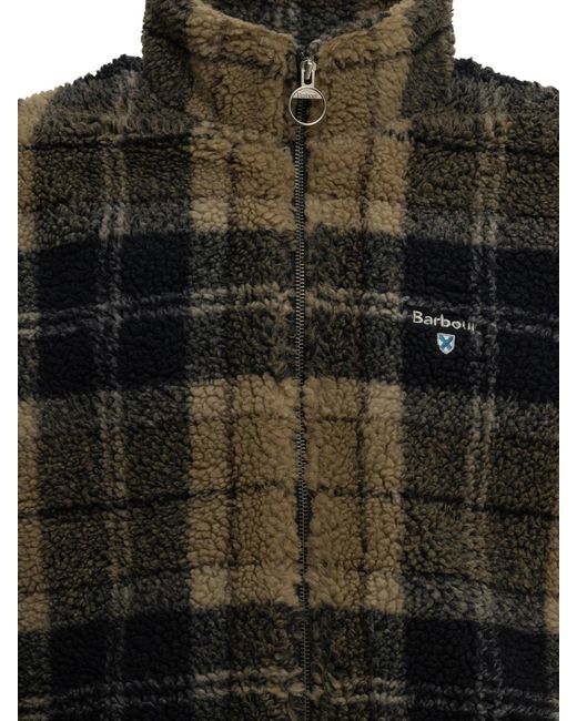 Barbour Black "Tartan Fleece" Fleece Jacket for men