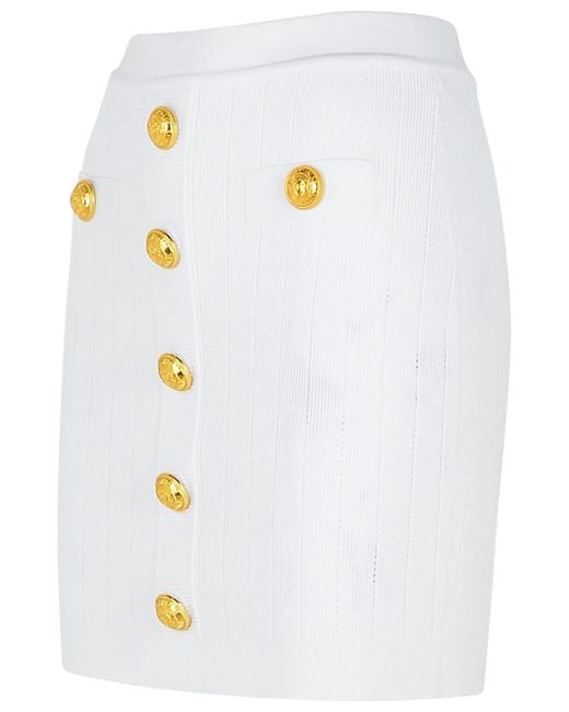 Balmain White Short Skirts