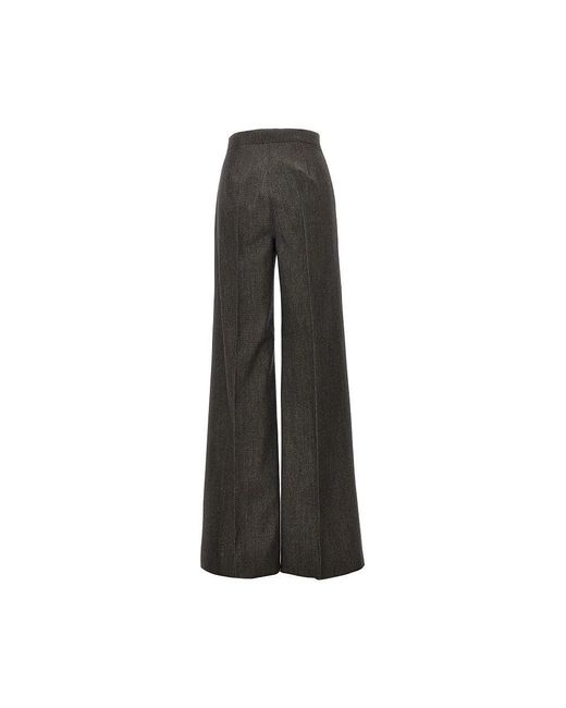 Max Mara Black Denim Effect Wool Pants