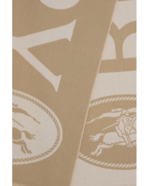 Burberry Natural Logo Wool Scarf for men