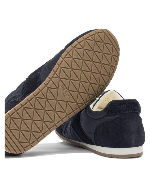 Prada Blue Suede Leather Sneakers for men