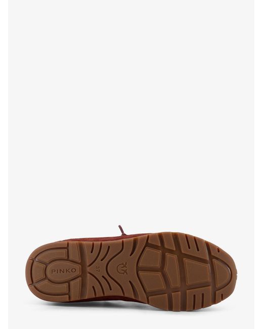 Pinko Red Yulia Suede Sneakers With Nylon Inserts