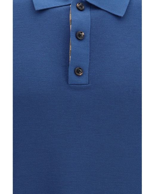 Burberry Blue Knit Polo Officers for men