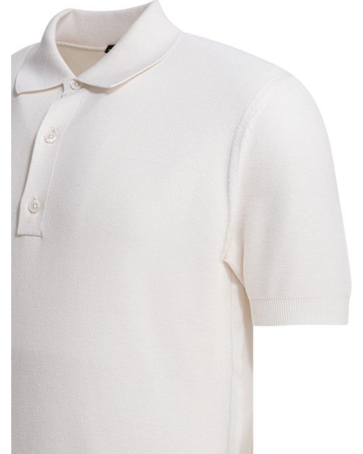 Tom Ford White Silk And Cotton Pique Polo Shirt for men