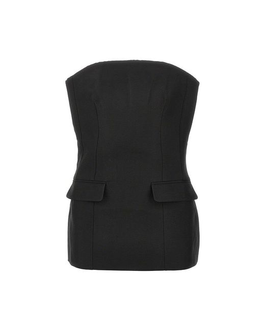 Totême Black Strapless Crepe Top
