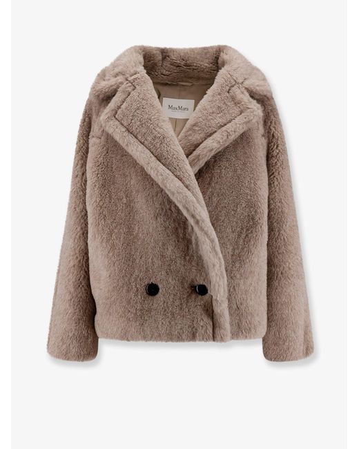 Max Mara Brown Mxmcambusa Alpaca And Cashmere Fur Jacket