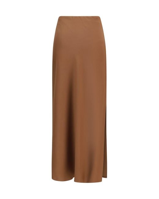 Brunello Cucinelli Brown Midi Skirt