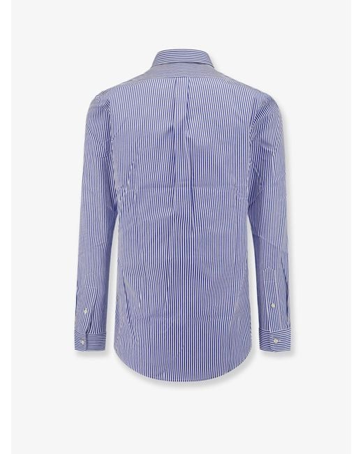 Polo Ralph Lauren Blue Striped Stretch Cotton Shirt for men