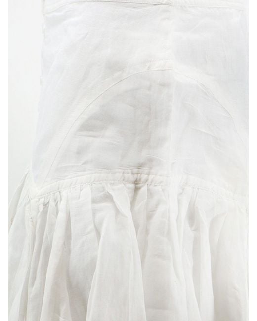 Isabel Marant White Daneen Organic Cotton And Viscose Skirt