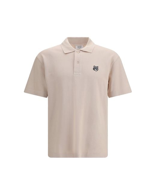 Maison Kitsuné White Fox Head Comfort Polo Lilac Powder for men