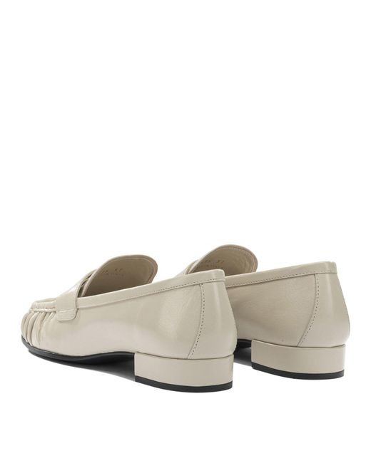 Prada White Buffalo Leather Loafers
