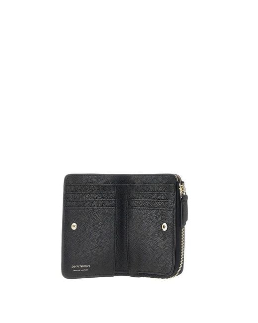 Emporio Armani Black Grained Leather Bi-Fold Wallet