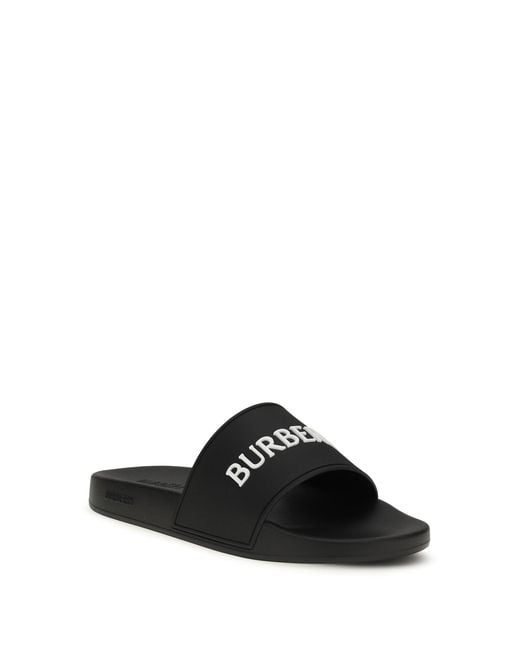 Burberry Black Logo Slippers