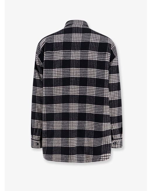 Céline Black Quilted Overshirt Wool Shirt for men