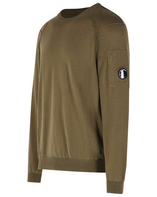 C P Company Green Cotton Sweater for men