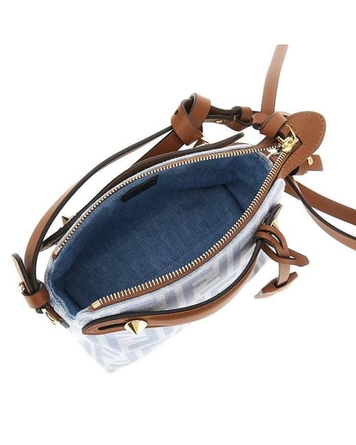 Fendi Blue Ff Denim Mini 'By The Way Soft' Bag