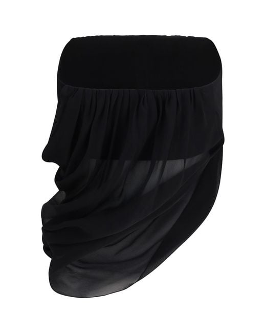 Francesco Murano Black Top Draped Silk