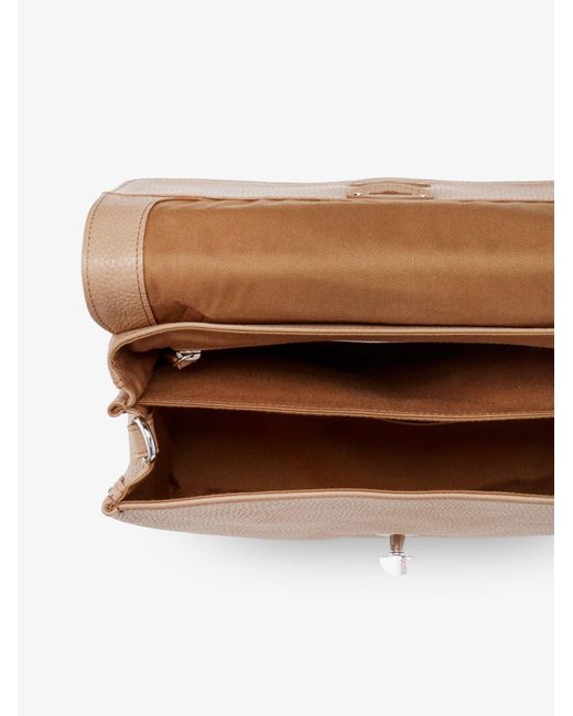 Zanellato Brown Crossbody Bag Postina Daily Hammered Leather