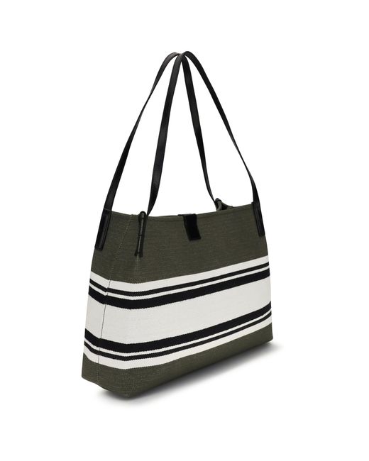 Balmain White Medium Canvas And Leather Release Tote