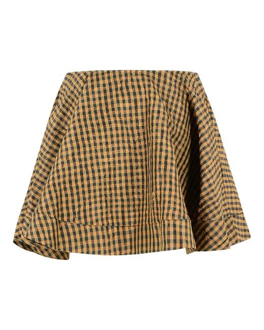 Ganni Natural And Polyester Skirt