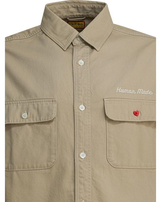 Human Made Green Overshirt Jacket With Print Jackets And Coats for men