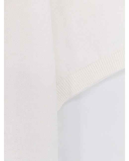 Alpha Studio White Cotton Polo Shirt for men