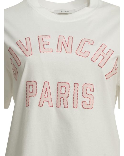 Givenchy White Paris Crew-Neck T-Shirt