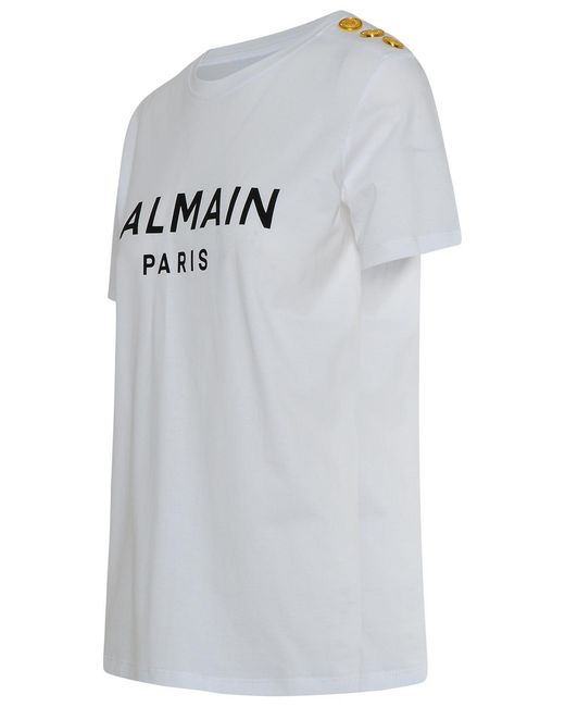 Balmain Gray Cotton T-Shirt