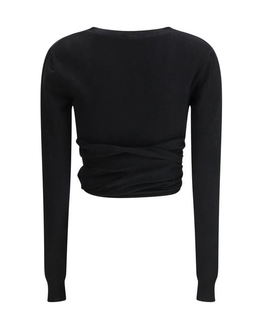Alaïa Black Alaã¯A Wrap Top