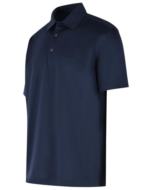 Zegna Blue Polo Shirt for men