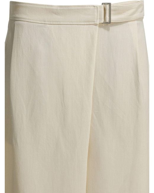 Brunello Cucinelli Natural "Sartorial Wrap" Pants