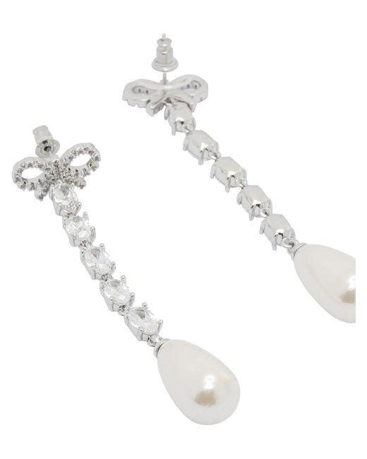 Self-Portrait White Bow And Pearl Earrings