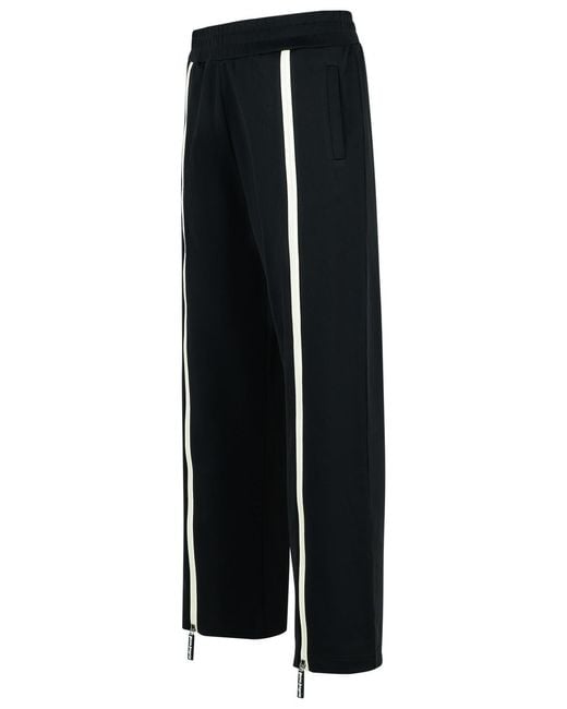 Palm Angels Black Track' Polyester Blend Pants for men