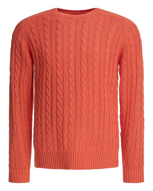 Beams Plus Red Linen And Cotton Sweater Knitwear for men