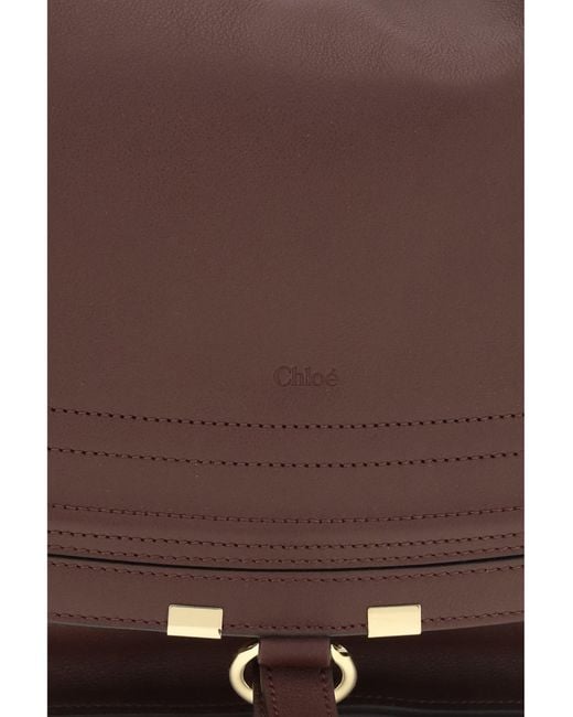 Chloé Brown Shoulder Bag Marcie Calfskin