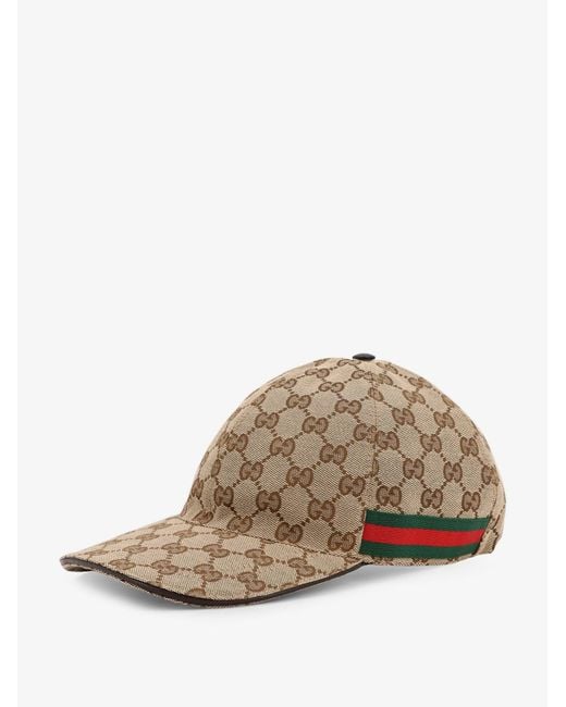 Gucci Natural Gg Fabric Baseball Hat for men