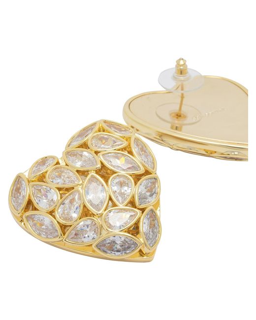 Self-Portrait Metallic Decorated Heart Earrings