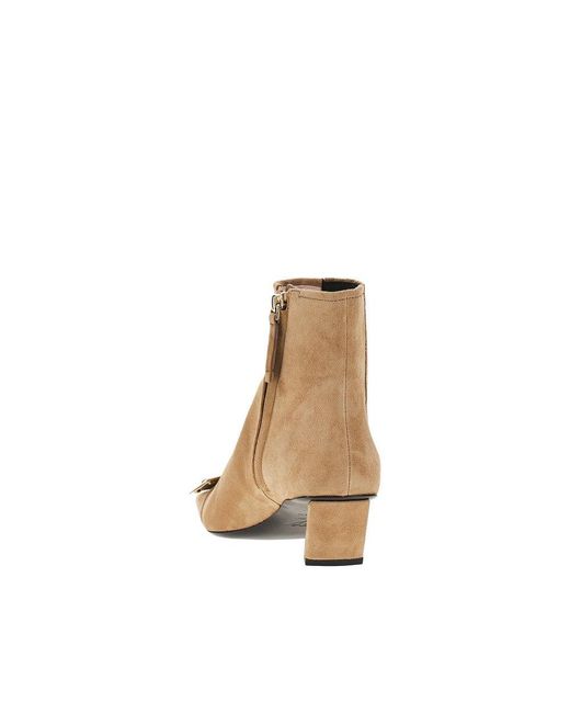 Roger Vivier Natural Suede Leather 'Belle Vivier' Chelsea Boots